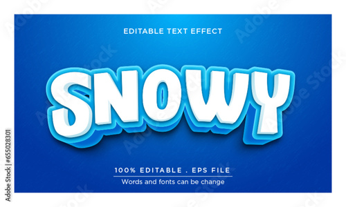Frozen snow editable text effect