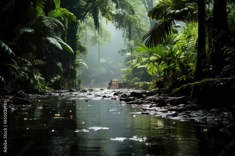 Fototapeta premium Rainforest themed background stock photo