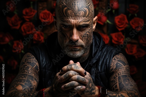 Tattoo themed background stock photo