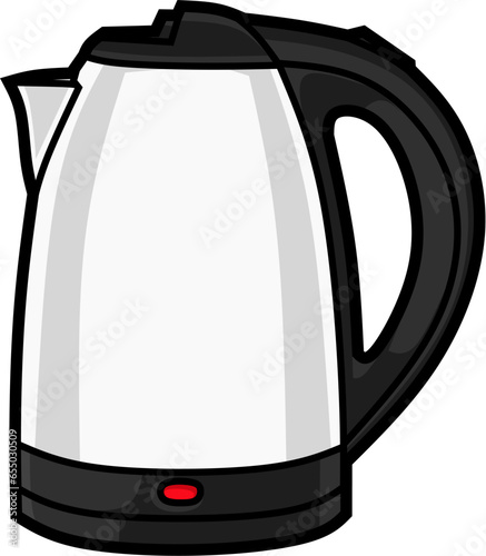 Vector illustration of electric kettle lineart isolated on white background, signs and symbol