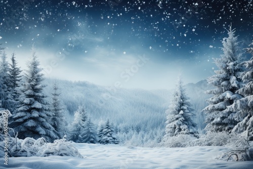 Winter wonderland themed background stock photo