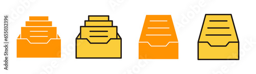 Archive folders icon set for web and mobile app. Document vector icon. Archive storage icon.