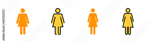 Female icon set for web and mobile app. woman sign and symbol