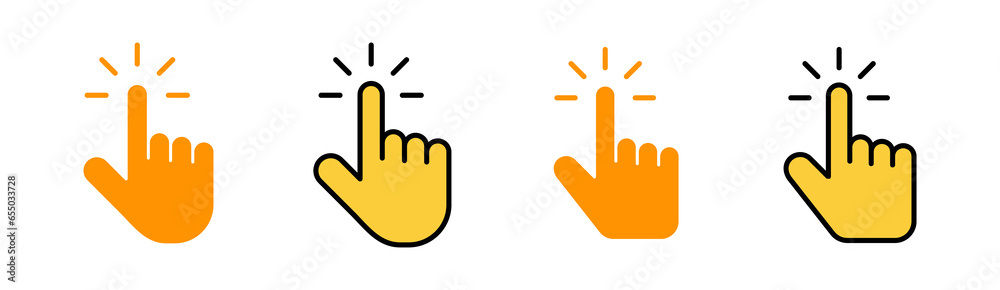Fototapeta premium Hand cursor icon set for web and mobile app. cursor sign and symbol. hand cursor icon clik