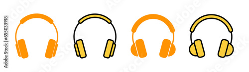 Headphone icon set  for web and mobile app. headphone sign and symbol