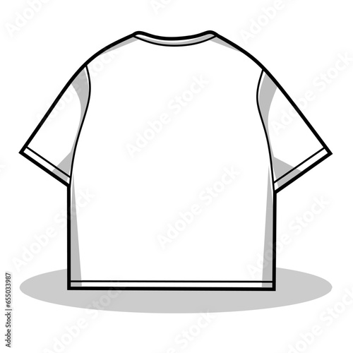 Vector illustration of white oversize shirt lineart isolated on white background, signs and symbol