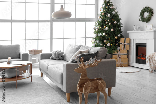 Interior of festive living ...