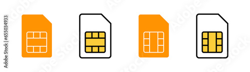 Sim card icon set for web and mobile app. dual sim card sign and symbol