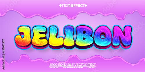 Cartoon Crome Jelibon Editable Vector Text Effect