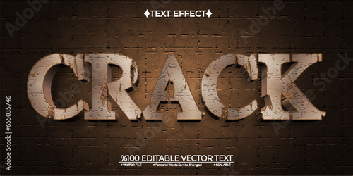 Bronze Crack Editable Vector Text Effect