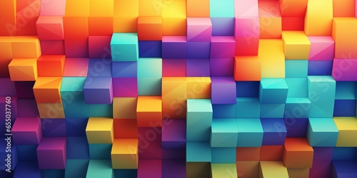 GEOMETRIC COLORFUL 3D SHAPE PATTERN BACKGROUND