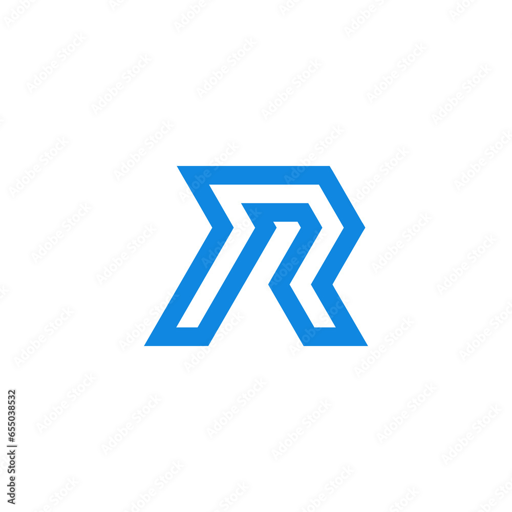 Geometry Letter R Logo Design. Construction Lines Design From the Letter R Geometry Letter R Logo Design. Construction Lines Design From the Letter R
