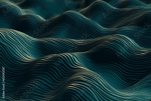 Immersive digital patterns with repetitive structures resembling ocean waves. Generative AI