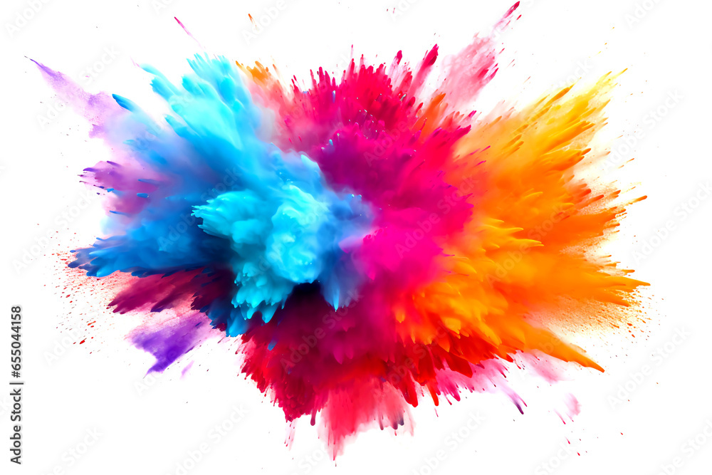 colorful paint splashes powder explosion - obrazy, fototapety, plakaty 