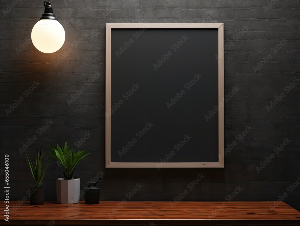 empty picture frame mock up interior design in scandinavian style can be use for quote text, advertising