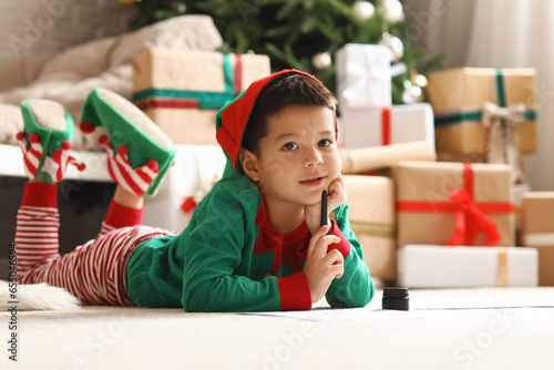 Young boy dressed as christ...
