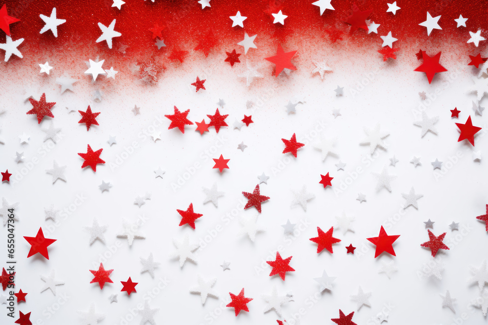 Star, snowflake and red and white shades Abstract background