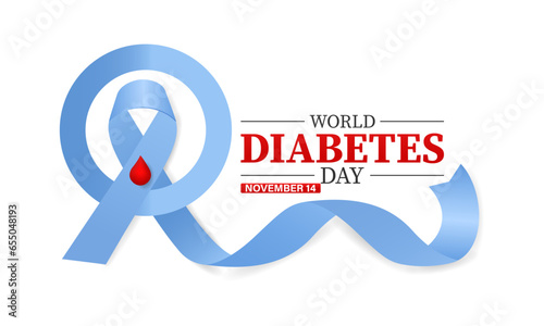 World diabetes day awareness poster banner background design with blue Background, banner, card, poster, template. Vector illustration.