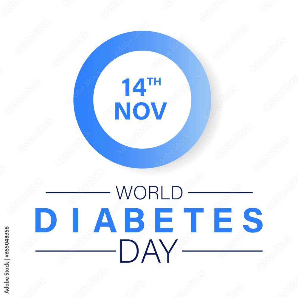 World diabetes day awareness poster banner background design with blue Background, banner, card, poster, template. Vector illustration.