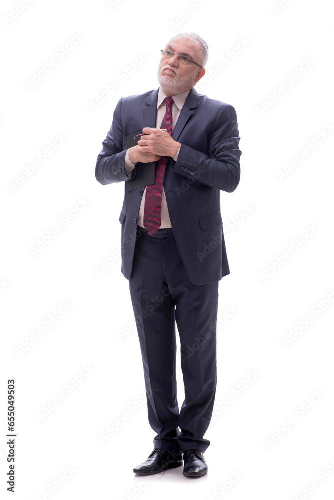 Old businessman isolated on white Old businessman isolated on white
