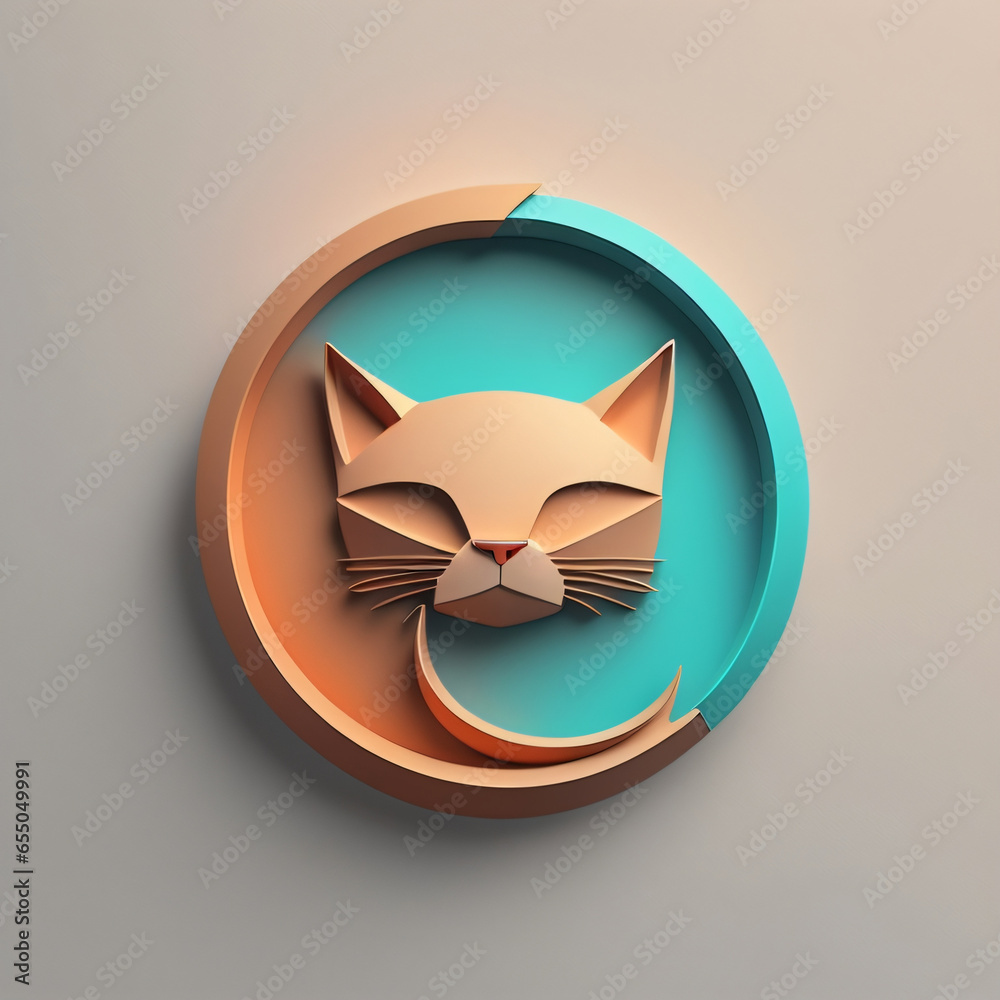 Fototapeta premium abstract logo cat. generative ai