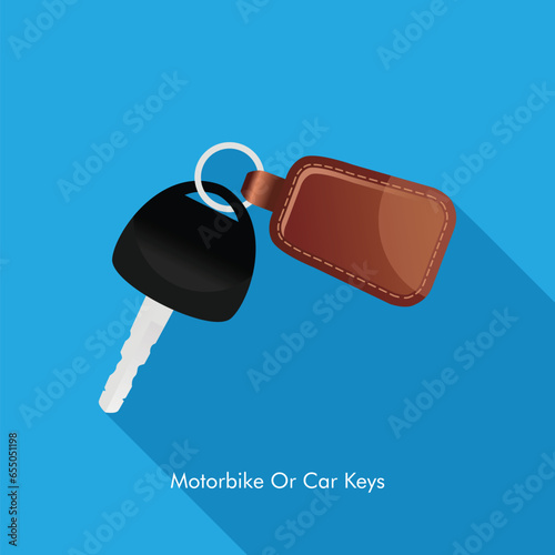 Vector motorbike or car key on a blue background