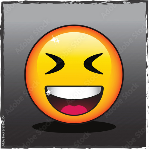Vector Emoticon Laugh Out Loud (EPS File) This vector icon features an emoticon laughing out loud, available in an EPS file format. Perfect for adding humor and emotion to your digital designs, 