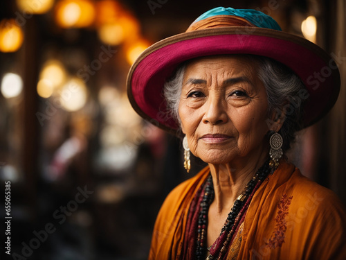 An old woman looking to one side © Lahiru