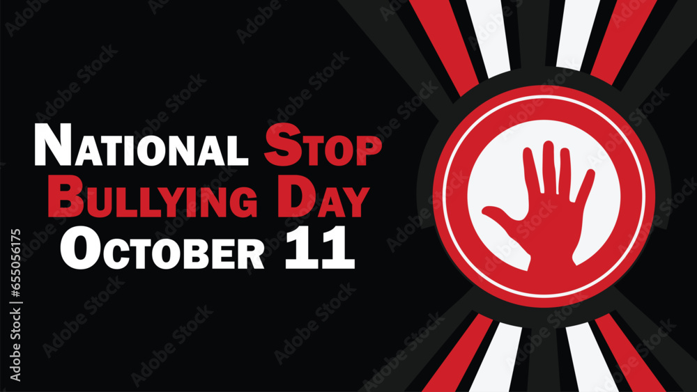 National Stop Bullying Day vector banner design with geometric shapes