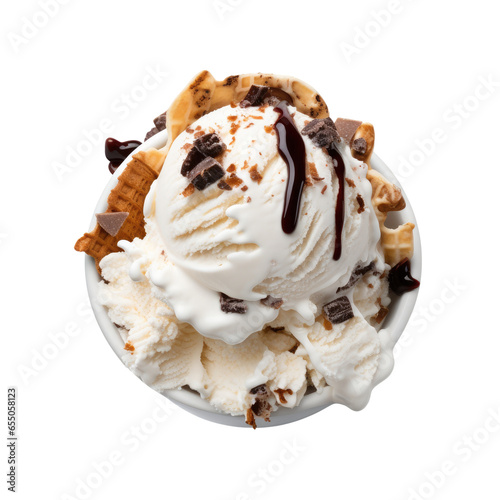 An ultra HD studio photo of Ice Cream, isolated on white, ultra textured, studio lighting, gourmandise