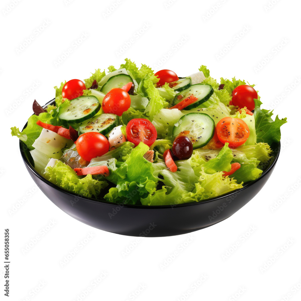 An ultra HD studio photo of Salad, isolated on white, ultra textured, studio lighting, gourmandise