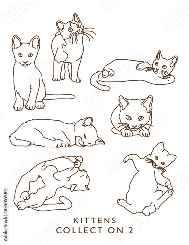 Cute Kitten Illustration Outlines! Collection 2