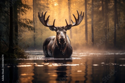 Wildlife photography with moose in natural habitat © PinkiePie