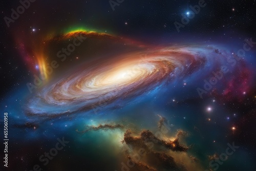 Colorful like rainbow galaxy space backdrop
