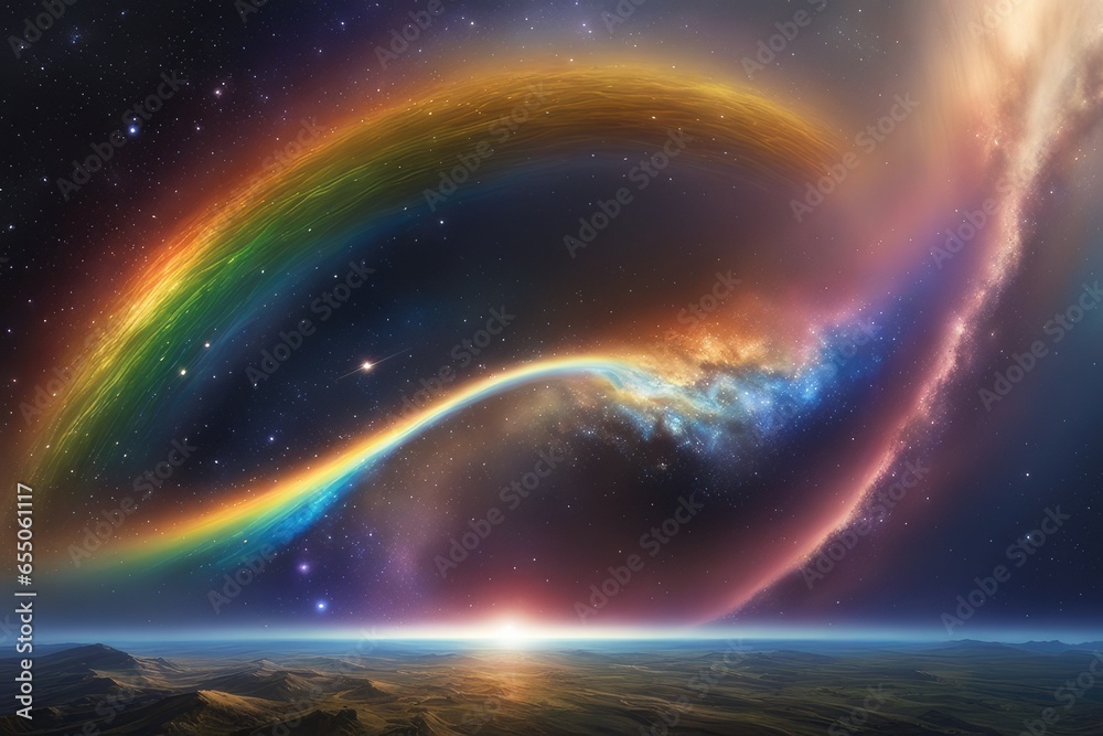 Vivid cosmic universe in rainbow shades