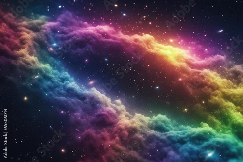 Colorful astral heaven with rainbow hues