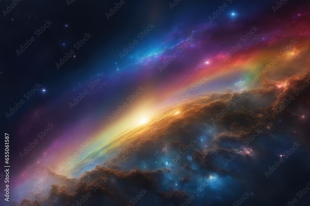 Colorful astral panorama with a rainbow touch