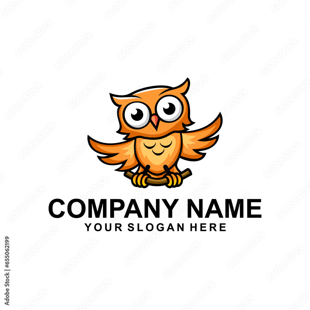 Obraz premium cute owl logo vector company