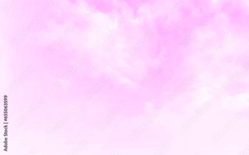 Pink sky and white cloud background. Sky Landscape Background. Summer heaven with colorful clearing sky. Sweet sky with pastel color background. Vector.