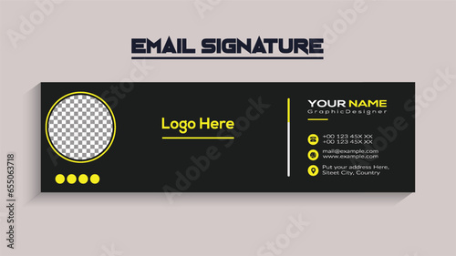 Colorful Email Signatures Template Vector Design, Email Footer, and Personal Social Media Cover