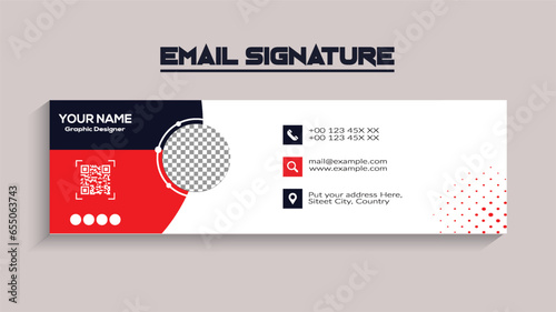 Colorful Email Signatures Template Vector Design, Email Footer, and Personal Social Media Cover