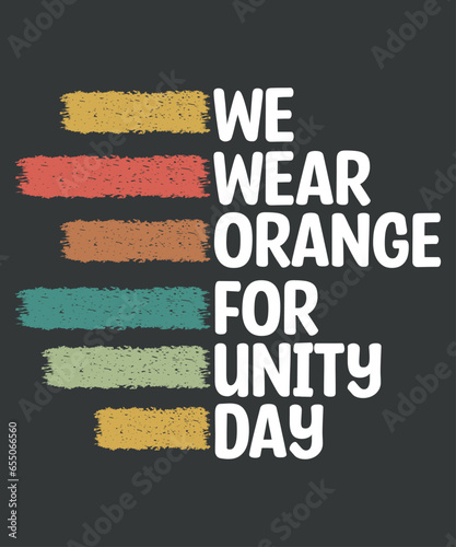 We Wear Orange For Unity Day Kindness Orange Day T-Shirt design vector, Vintage, sunset, sunflower,support kindness, promote anti bullying awareness, choose kindness courage inclusion, cute dude