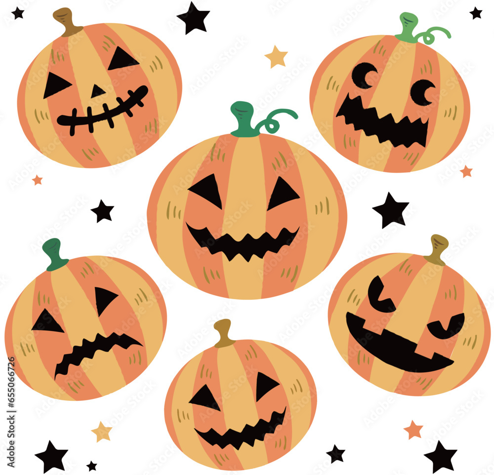 Φωτογραφία 10月, 秋, ハロウィン, ハロウィーン, ベクター, イラスト, ジャックオランタン, カボチャ, おしゃれ, 手描き, かぼちゃ, かわいい, おばけ,