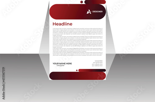 Vector letterhead template in abstract style design