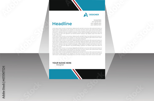Vector letterhead template in abstract style design