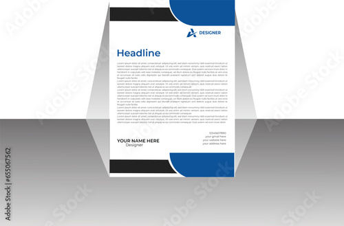 Vector letterhead template in abstract style design