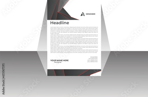 Vector letterhead template in abstract style design