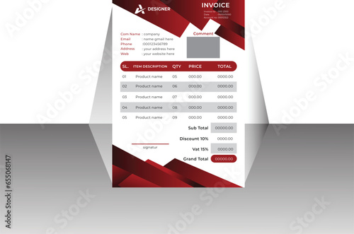 Vector invoice minimal design template bill form business invoice accounting