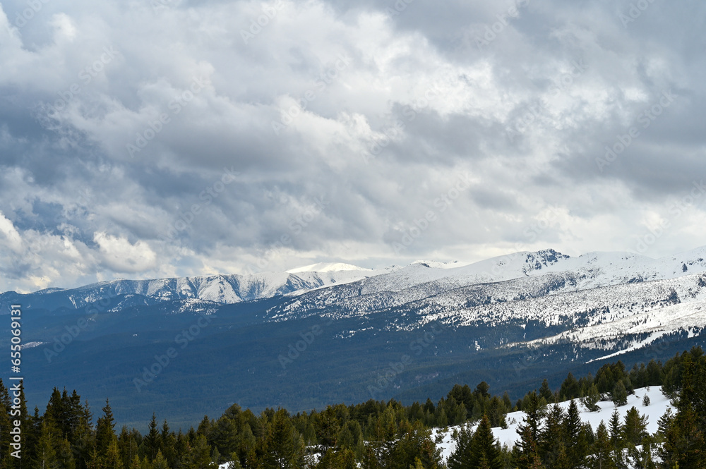 Amazing Winter view of Rila Mountain near Malyovitsa peak, Bulgaria