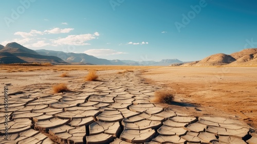 Drought, Global warming and and water scarcity concept.